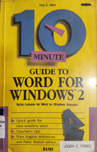 10 Minute Guide to Word for Windows 2