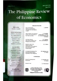 The Philippine Review of Economics (No.1)